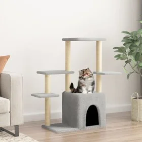 Rascador para gatos con postes de sisal gris claro 97,5 cm de vidaXL, Mobiliario para gatos - Ref: Foro24-172050, Precio: 37,...