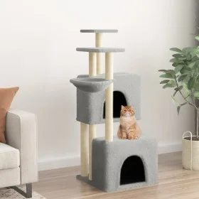 Rascador para gatos con postes de sisal gris claro 122 cm de vidaXL, Mobiliario para gatos - Ref: Foro24-172053, Precio: 48,4...