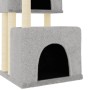 Rascador para gatos con postes de sisal gris claro 122 cm de vidaXL, Mobiliario para gatos - Ref: Foro24-172053, Precio: 49,0...