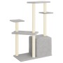 Rascador para gatos con postes de sisal gris claro 107,5 cm de vidaXL, Mobiliario para gatos - Ref: Foro24-172071, Precio: 36...