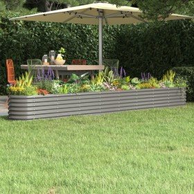 Jardinera arriate acero galvanizado gris 332x40x36 cm en Macetas y jardineras | Comprar online en Foru.es