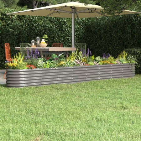 Jardinera arriate acero galvanizado gris 332x40x36 cm en Macetas y jardineras | Comprar online en Foru.es
