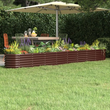 Jardinera arriate acero galvanizado marrón 332x40x36 cm en Macetas y jardineras | Comprar online en Foru.es