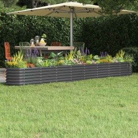 Jardinera arriate acero galvanizado antracita 332x40x36 cm en Macetas y jardineras | Comprar online en Foru.es