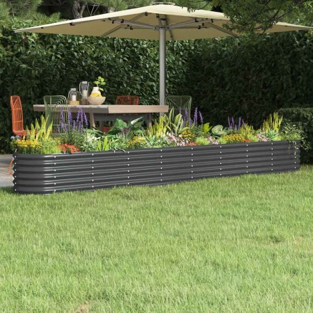 Jardinera arriate acero galvanizado antracita 332x40x36 cm en Macetas y jardineras | Comprar online en Foru.es