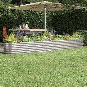 Jardinera arriate acero galvanizado plata 332x40x36 cm en Macetas y jardineras | Comprar online en Foru.es