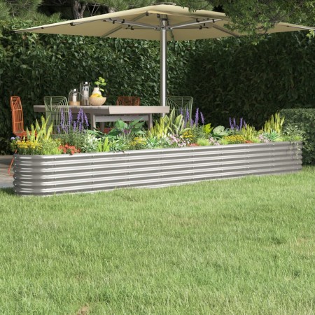 Jardinera arriate acero galvanizado plata 332x40x36 cm en Macetas y jardineras | Comprar online en Foru.es