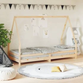 Children's bed frame solid pine wood 90x200 cm by vidaXL, Cribs and beds for children - Ref: Foro24-834483, Price: 120,33 €, ...