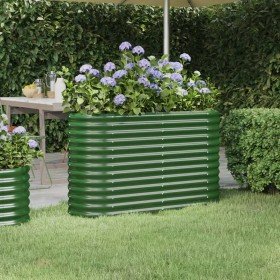 Jardinera arriate acero galvanizado verde 114x40x68 cm en Macetas y jardineras | Comprar online en Foru.es