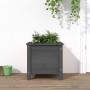 Jardinera madera maciza de pino gris 40x40x39 cm de vidaXL, Maceteros y jardineras - Ref: Foro24-825249, Precio: 52,61 €, Des...