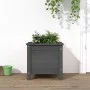 Jardinera madera maciza de pino gris 40x40x39 cm de vidaXL, Maceteros y jardineras - Ref: Foro24-825249, Precio: 51,85 €, Des...