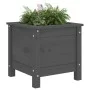 Jardinera madera maciza de pino gris 40x40x39 cm de vidaXL, Maceteros y jardineras - Ref: Foro24-825249, Precio: 51,85 €, Des...