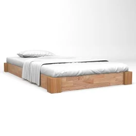 Solid oak wood bed frame 90x200 cm by vidaXL, Beds and slatted bases - Ref: Foro24-247256, Price: 177,72 €, Discount: %