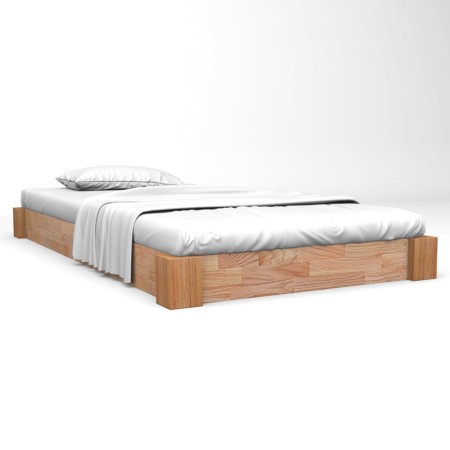 Estructura de cama de madera maciza de roble 90x200 cm de vidaXL, Camas y somieres - Ref: Foro24-247256, Precio: 180,82 €, De...