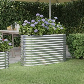Jardinera arriate acero galvanizado plata 114x40x68 cm en Macetas y jardineras | Comprar online en Foru.es