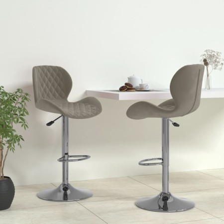 Taburetes de cocina 2 unidades terciopelo gris claro de vidaXL, Taburetes de cocina - Ref: Foro24-334911, Precio: 123,24 €, D...