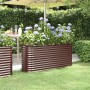 Jardinera arriate acero galvanizado marrón 152x40x68 cm en Macetas y jardineras | Comprar online en Foru.es