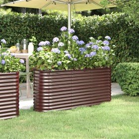 Jardinera arriate acero galvanizado marrón 152x40x68 cm en Macetas y jardineras | Comprar online en Foru.es