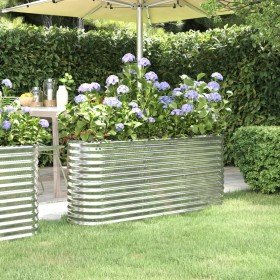 Jardinera arriate acero galvanizado plata 152x40x68 cm en Macetas y jardineras | Comprar online en Foru.es