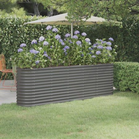 Jardinera arriate acero galvanizado gris 224x40x68 cm en Macetas y jardineras | Comprar online en Foru.es