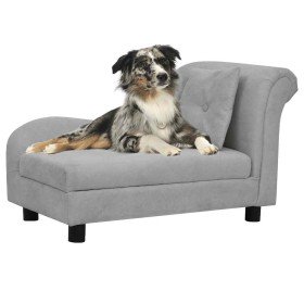 Sofá para perros con almohada gris felpa 83x44x44 cm en Camas para perros | Comprar online en Foru.es