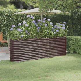 Jardinera arriate acero galvanizado marrón 224x40x68 cm en Macetas y jardineras | Comprar online en Foru.es