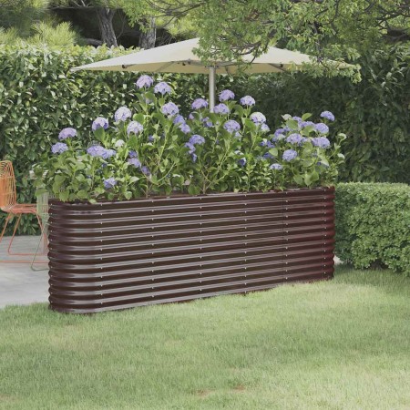 Jardinera arriate acero galvanizado marrón 224x40x68 cm en Macetas y jardineras | Comprar online en Foru.es