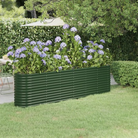 Jardinera arriate acero galvanizado verde 260x40x68 cm en Macetas y jardineras | Comprar online en Foru.es