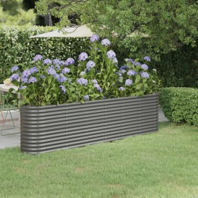 Jardinera arriate acero galvanizado gris 260x40x68 cm en Macetas y jardineras | Comprar online en Foru.es