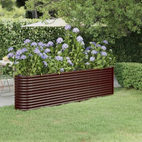 Jardinera arriate acero galvanizado marrón 260x40x68 cm en Macetas y jardineras | Comprar online en Foru.es