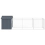Caseta perros con tejado acero galvanizado gris 117x405x123 cm en Casetas para perros | Comprar online en Foru.es