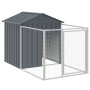 Caseta perros con tejado acero galvanizado gris 117x405x123 cm en Casetas para perros | Comprar online en Foru.es