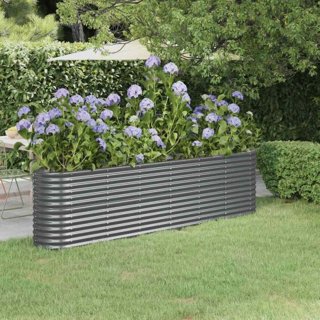 Jardinera arriate acero galvanizado antracita 260x40x68 cm en Macetas y jardineras | Comprar online en Foru.es