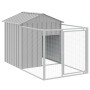 Caseta perros tejado acero galvanizado gris claro 117x609x123cm en Casetas para perros | Comprar online en Foru.es