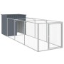 Caseta perros con corral acero galvanizado gris 110x405x110 cm en Casetas para perros | Comprar online en Foru.es