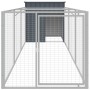 Caseta perros con corral acero galvanizado gris 110x405x110 cm en Casetas para perros | Comprar online en Foru.es