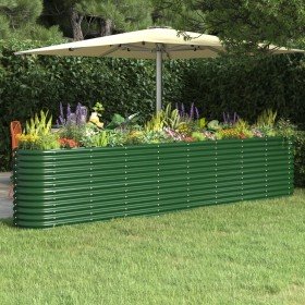 Jardinera arriate acero recubrimiento polvo verde 332x40x68 cm en Macetas y jardineras | Comprar online en Foru.es