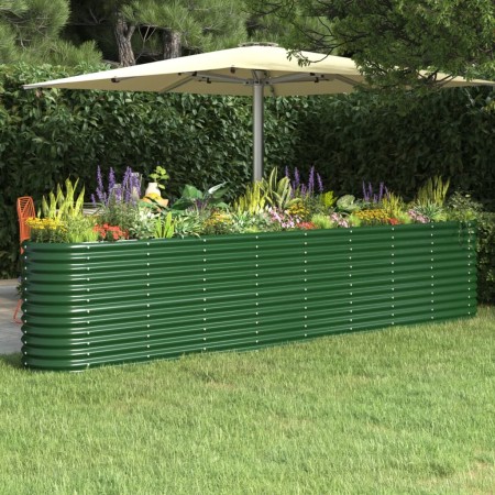 Jardinera arriate acero recubrimiento polvo verde 332x40x68 cm en Macetas y jardineras | Comprar online en Foru.es