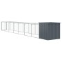 Caseta perros con corral acero galvanizado gris 110x813x110 cm en Casetas para perros | Comprar online en Foru.es