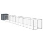 Caseta perros con corral acero galvanizado gris 110x1017x110 cm en Casetas para perros | Comprar online en Foru.es