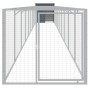 Caseta perros con corral acero galvanizado gris 110x1017x110 cm en Casetas para perros | Comprar online en Foru.es
