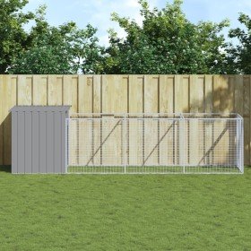 Caseta perros corral acero galvanizado gris claro 110x405x110cm en Casetas para perros | Comprar online en Foru.es