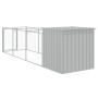 Caseta perros corral acero galvanizado gris claro 110x405x110cm en Casetas para perros | Comprar online en Foru.es