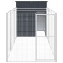 Caseta de perros con corral acero galvanizado 165x455x181 cm en Casetas para perros | Comprar online en Foru.es