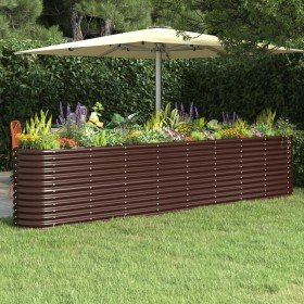 Jardinera arriate acero galvanizado marrón 332x40x68 cm en Macetas y jardineras | Comprar online en Foru.es