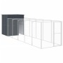Caseta perros con corral acero galvanizado gris 165x659x181 cm en Casetas para perros | Comprar online en Foru.es