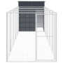 Caseta perros con corral acero galvanizado gris 165x659x181 cm en Casetas para perros | Comprar online en Foru.es