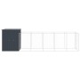 Caseta perros con corral acero galvanizado gris 165x659x181 cm en Casetas para perros | Comprar online en Foru.es