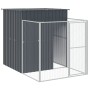 Caseta perros con corral acero galvanizado gris 165x659x181 cm en Casetas para perros | Comprar online en Foru.es