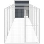 Caseta perros con corral acero galvanizado gris 165x863x181 cm en Casetas para perros | Comprar online en Foru.es